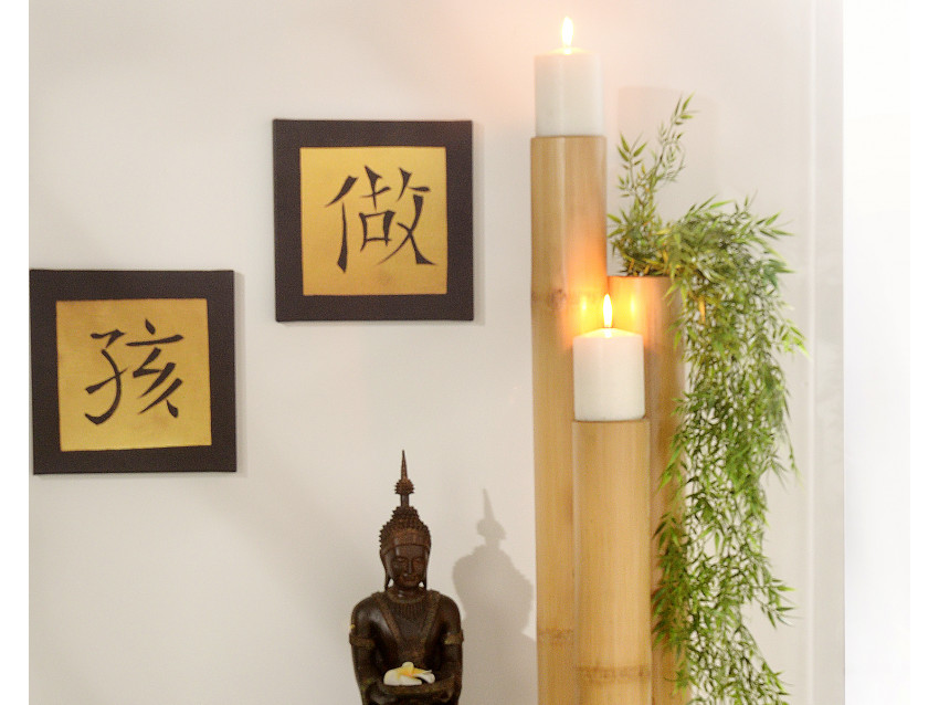 MALUKU Pflanzenständer - Bambus Kerzenständer - Dekorsäule
