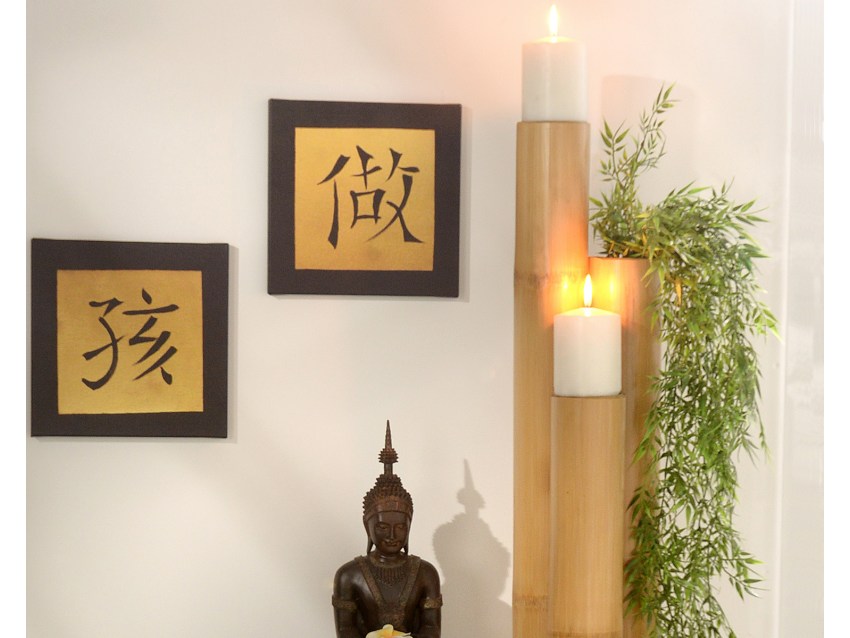 MALUKU Pflanzenständer - Bambus Kerzenständer - Dekorsäule