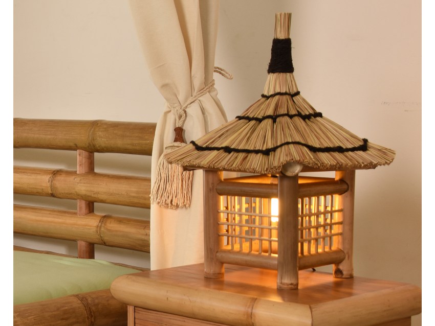 PALAWAN Exotische Lampe mit Schilfdach | PALAWAN COLLECTION
