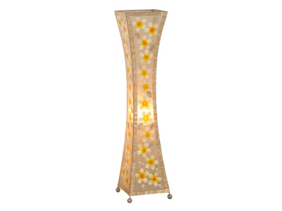 BANYAN Stehlampe mit Frangipani Muster aus Capiz Muscheln -  Höhe 100 cm | SHELL COLLECTION