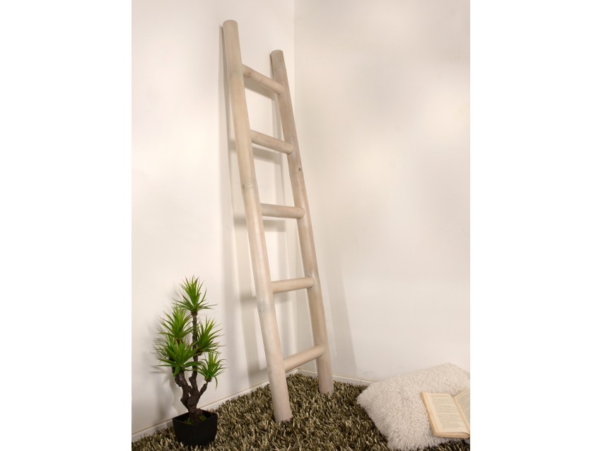 TUVALU Handtuchleiter - Bambusleiter - Farbe Weiß | FLAIR COLLECTION