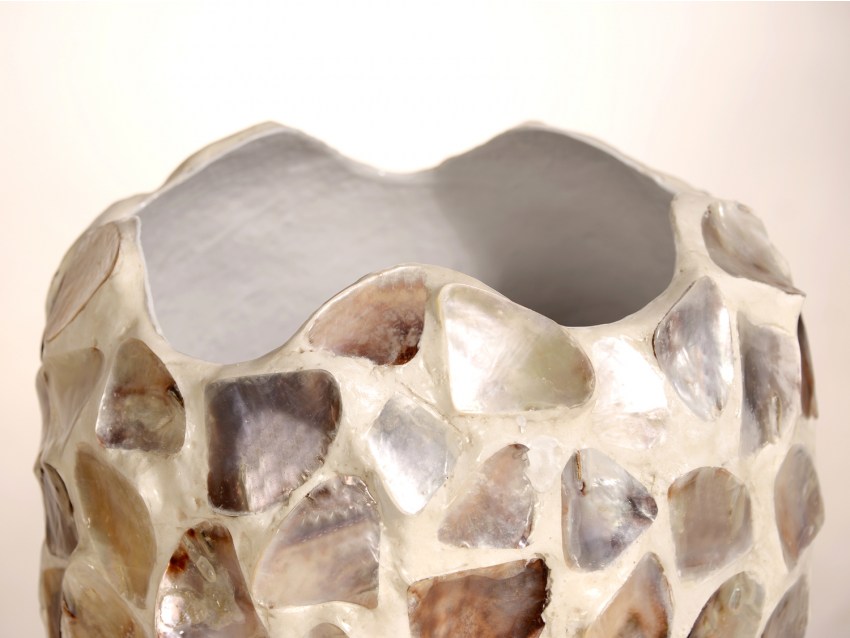 KANGAN Vase mit Perlmutt - Höhe 85 cm | SHELL COLLECTION