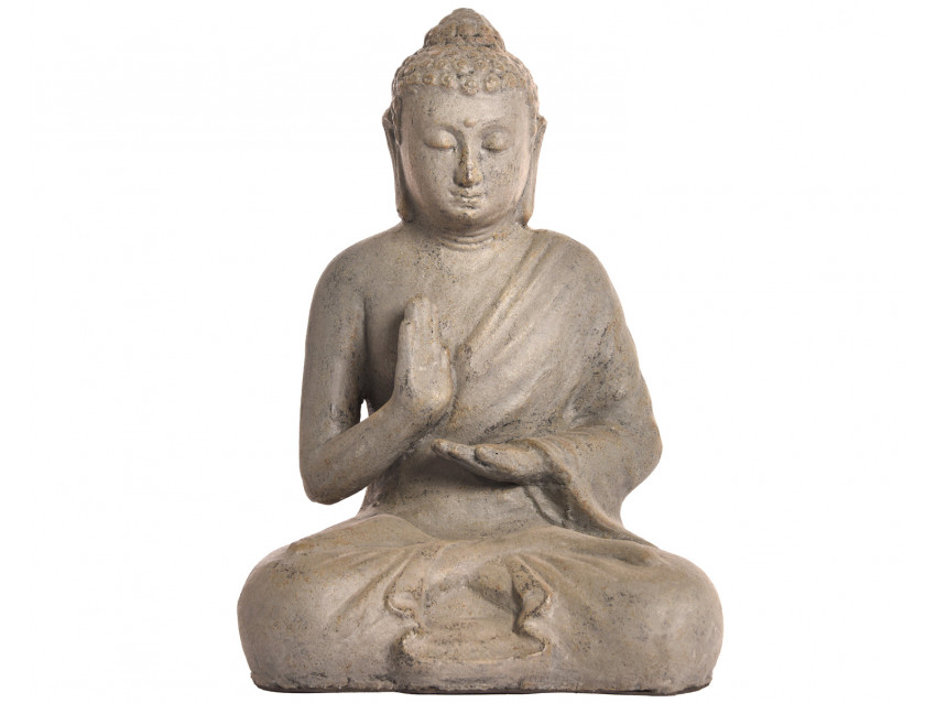 MANDALAI sitzender Buddha in Lavastein Optik - Höhe 60 cm | Outdoor geeignet