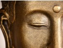 TOPANG Großer Buddhakopf auf Teakholz Sockel - Antique Gold | FLAIR COLLECTION