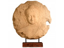 SERASAN Riesige Steinplatte mit Buddhakopf auf Sockel |...