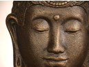 PANJANG Kleiner Buddhakopf auf Teakholz Sockel - Antique Gold | FLAIR COLLECTION