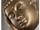 AGAMA Stützender Buddhakopf auf Teakholz Sockel - Antique Gold - groß | FLAIR COLLECTION