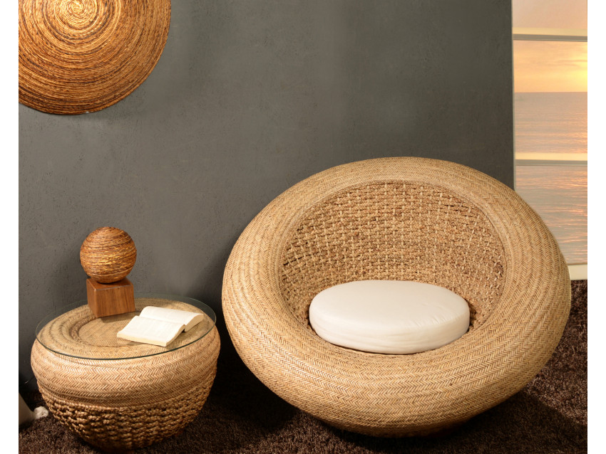 TIMIKA Relax Sessel aus Wasserhyacinthe und Rattan | FLAIR COLLECTION