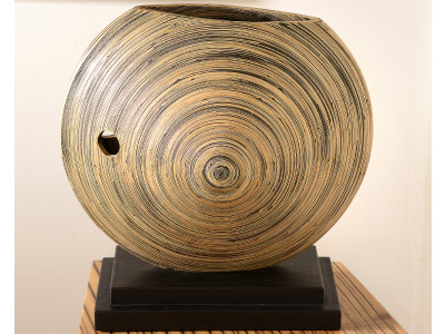 SIPIKA - Bambus Vase - Dekorvase - Farbe Natur-schwarz | RESTPOSTEN