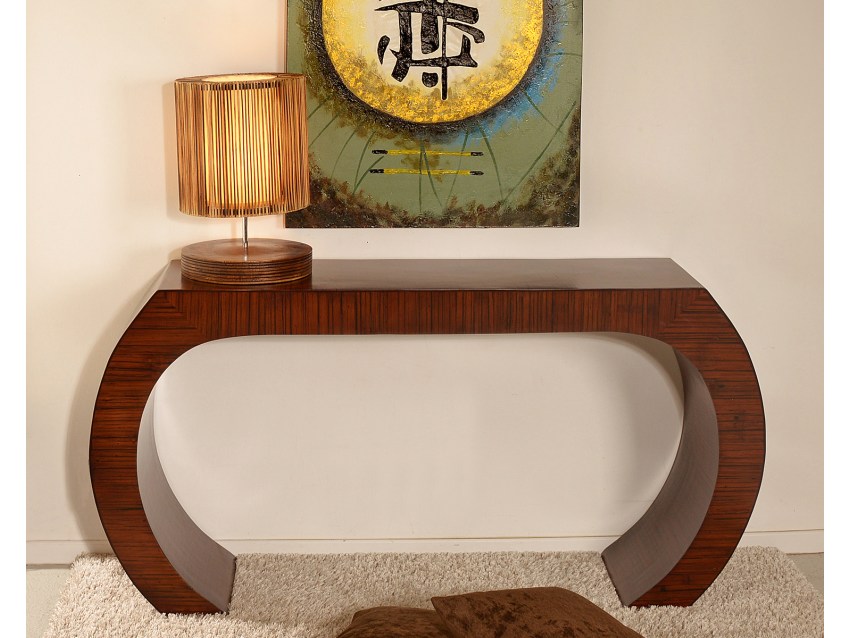 TRANGAN Konsolentisch mit Sitzbank - Farbe Braun | ART COLLECTION
