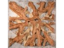 KINADA Teakholz Wandbild - 100x100 - Wanddeko aus Wurzelholz Querschnitt | WOOD COLLECTION