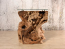 KAGUA Beistelltisch aus Teak-Wurzelholz mit Glasplatte | WOOD COLLECTION