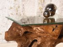 KAGUA Beistelltisch aus Teak-Wurzelholz mit Glasplatte | WOOD COLLECTION