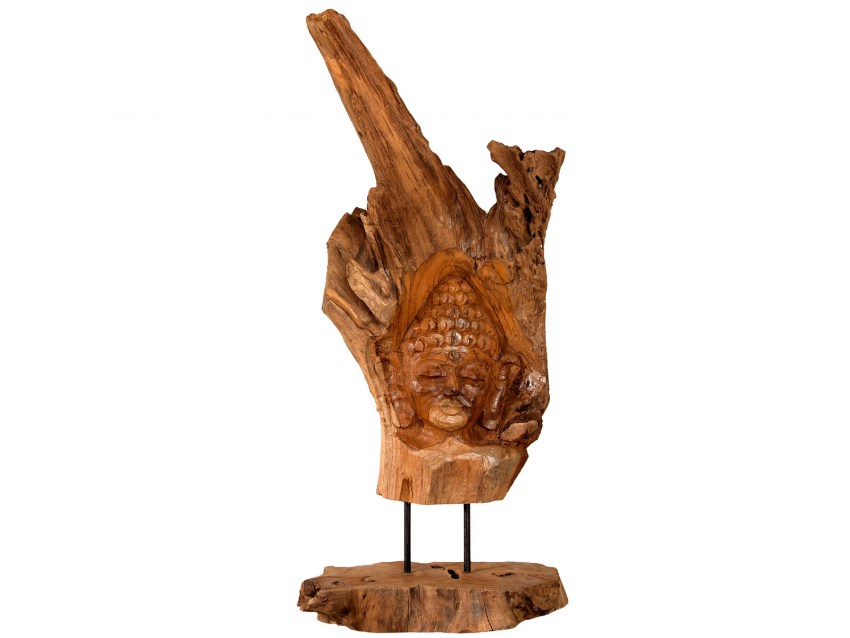 PANAY Buddhakopf aus Teak-Wurzelholz auf Podest - Höhe ca.70 cm | WOOD COLLECTION