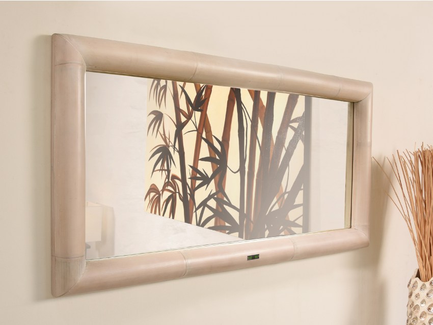 PALAWAN Wandspiegel - Bambusspiegel Hochkant - 120x90 | PEARL COLLECTION
