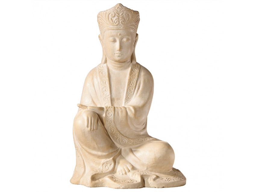 SHAKYA Wunderschöner Buddha in Creme Weiß - Höhe 65 cm