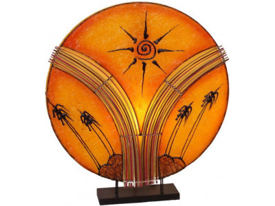 NAOMI Lampe mit Sonne und Palmen - Höhe 35 cm | FLAIR COLLECTION