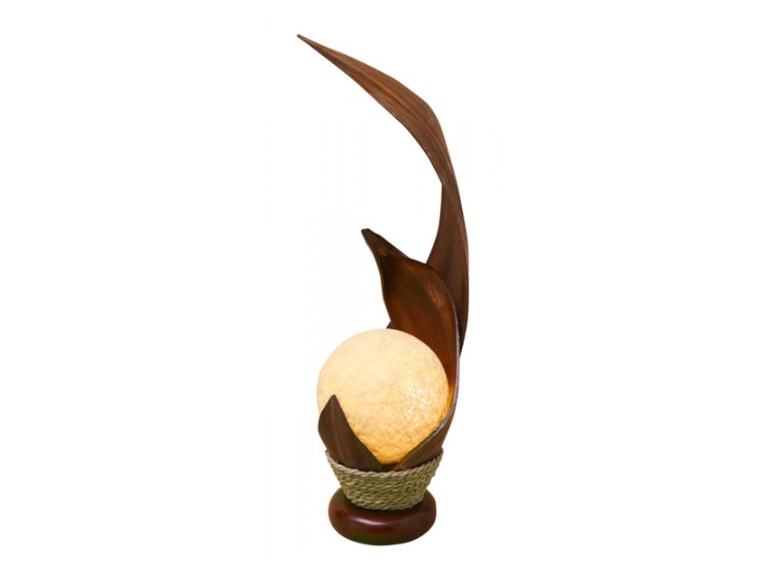 KARIMA 2 Tischlampe mit Kokosblatt -  Höhe 50 cm | FLAIR COLLECTION
