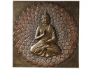BUDDHA-1 Wandrelief mit Buddha auf Lotusblüte -...