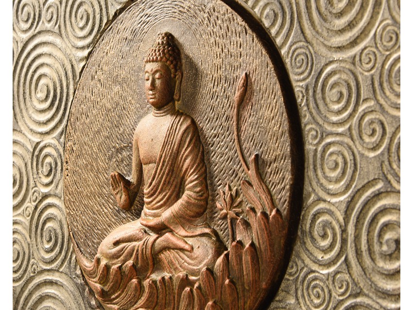 BUDDHA-3 Wandrelief mit Buddha - Wandbild in Kupfer-Gold | FLAIR COLLECTION