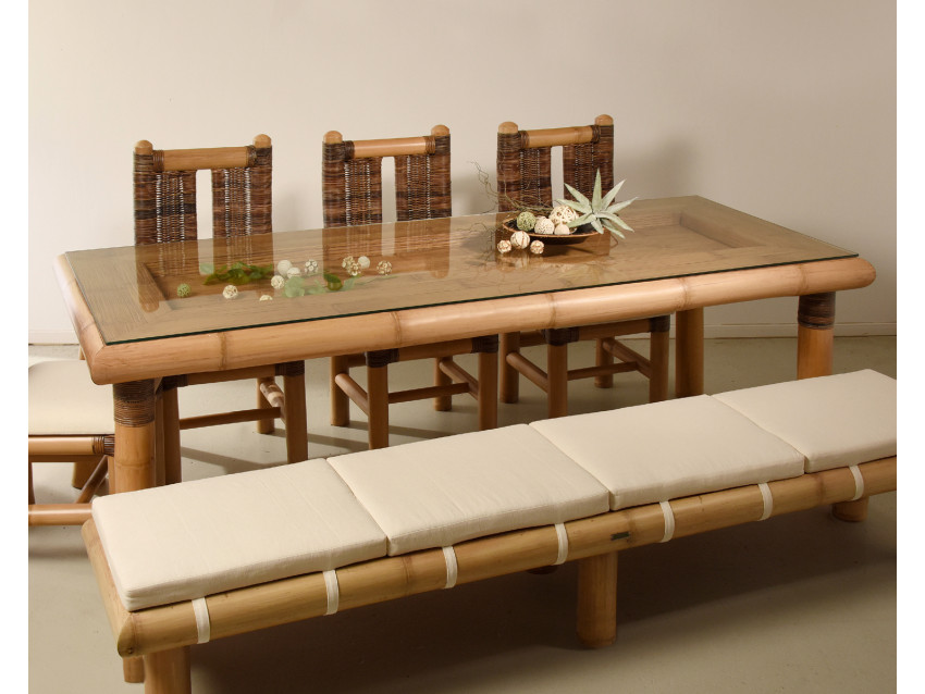 PALAWAN Esszimmertisch - Bambustisch mit Dekomöglichkeit | PALAWAN COLLECTION