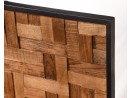 SIMETRIS Wandbild aus recycelten Teakholz Stücke - gerahmt in schwarz - 105x46 | WOOD COLLECTION