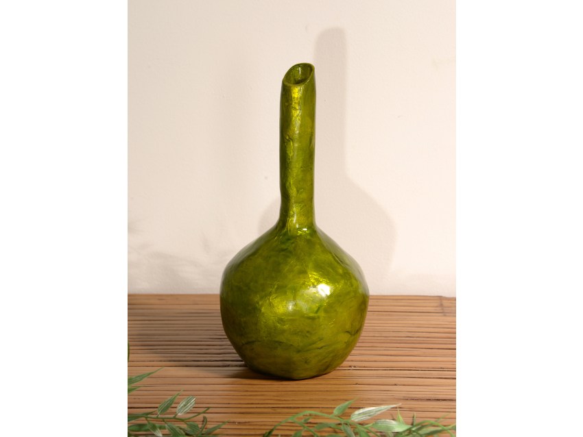 TAHIRA Flaschen Vase aus Capiz Muscheln - Grün | SHELL COLLECTION