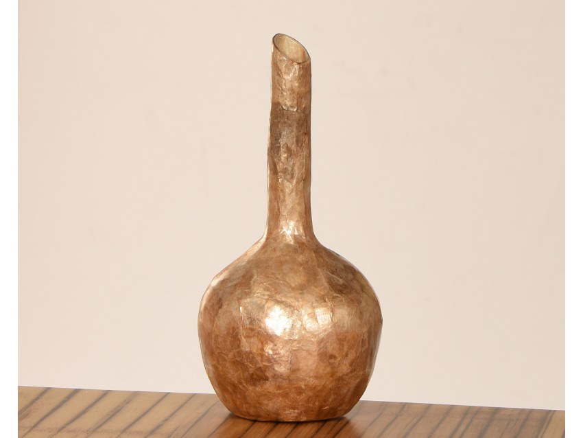 TAHIRA Vase aus Capiz Muscheln - Gold | SHELL COLLECTION