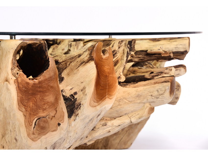 AMAZONAS Couchtisch aus Teak-Wurzelholz - Rund Ø 140, 160 oder 180 cm | WOOD COLLECTION