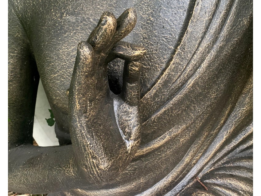 BIG BUDDHA Riesiger sitzender Buddha mit erhobener Hand - Antique Gold | FLAIR COLLECTION