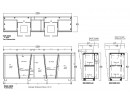 ADANG Doppelwaschtisch mit 2 Waschbecken und 3 Türen - Breite 200cm | BADMÖBEL KOLLEKTION