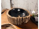 FOSSILE-11 Naturstein Handwaschbecken aus versteinertem Holz - 45x40xH15 | BADMÖBEL KOLLEKTION