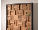 SIMETRIS Wandbild aus recycelten Teakholz Stücke - gerahmt in schwarz - 62x62 | WOOD COLLECTION