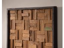 SIMETRIS Wandbild aus recycelten Teakholz Stücke - gerahmt in schwarz - 62x62 | WOOD COLLECTION