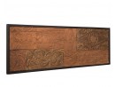UKIR Wandbild aus recycelten Wood Carving Ornamenten - gerahmt in schwarz - 124x44 | WOOD COLLECTION