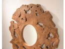 ELEMENTS Gigantischer Spiegel aus Teak Wurzelholz Stücke - Ø 120 cm | WOOD COLLECTION