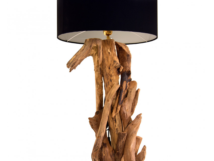 KOROBA Stehlampe aus Teakholz mit Schirm - Höhe ca. 200 cm | WOOD COLLECTION