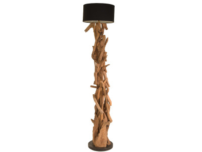 KOROBA Stehlampe aus Teakholz mit Schirm - Höhe ca. 200 cm | WOOD COLLECTION