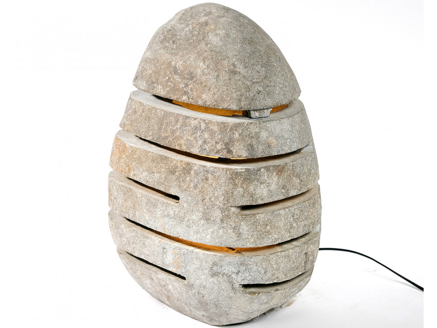 STONE Lampe aus Flussstein - Steinlampe für In- and Outdoor -  Höhe 50 cm | ART COLLECTION