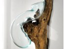Kapal Teak Wurzel mit Glas - Vase | WOOD COLLECTION