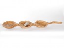 GINKGO Wanddeko oder Schale aus Teakholz - Länge 100 cm | WOOD COLLECTION