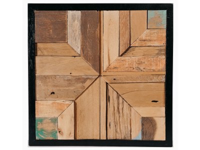 PANAH Wandbild aus recyceltem Holz - 43x43 cm | WOOD COLLECTION